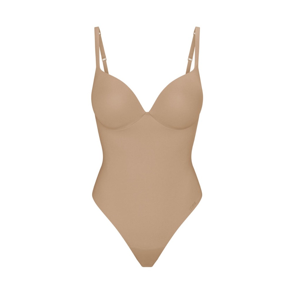 Skims Ultimate Body Push Up Thong Bodysuit - Small - Clay